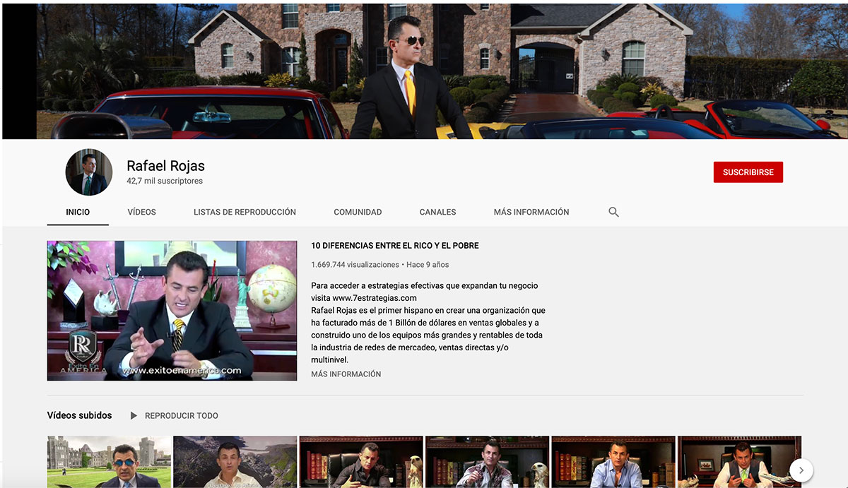 Isla Rojas Rafael Rojas Los 10 MEJORES canales de networkers en YOUTUBE
